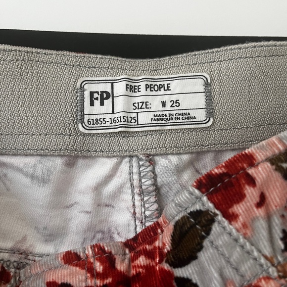 Free People Pull On Corduroy Printed Flares - Picture 2 of 4